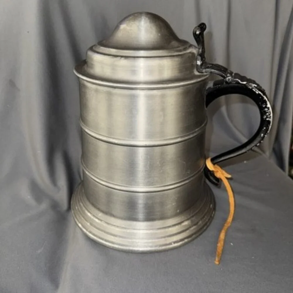Vintage Stein Ice Bucket in Aluminum White Plastic Liner.